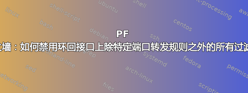 PF 防火墙：如何禁用环回接口上除特定端口转发规则之外的所有过滤？