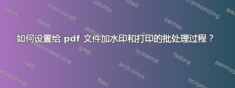 如何设置给 pdf 文件加水印和打印的批处理过程？