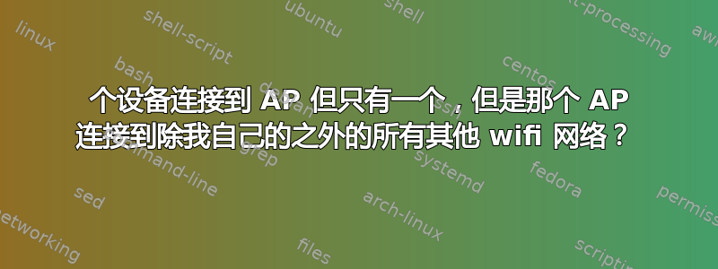 20 个设备连接到 AP 但只有一个，但是那个 AP 连接到除我自己的之外的所有其他 wifi 网络？