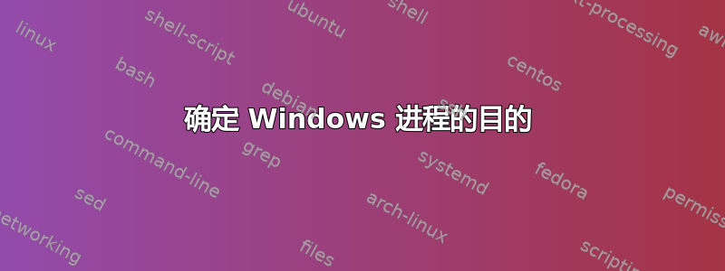 确定 Windows 进程的目的