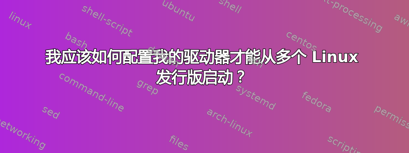 我应该如何配置我的驱动器才能从多个 Linux 发行版启动？