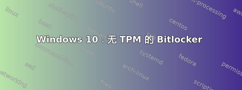 Windows 10：无 TPM 的 Bitlocker