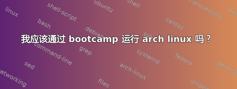 我应该通过 bootcamp 运行 arch linux 吗？