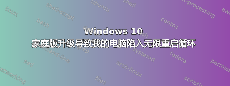 Windows 10 家庭版升级导致我的电脑陷入无限重启循环