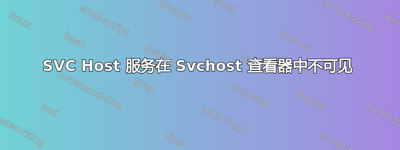 SVC Host 服务在 Svchost 查看器中不可见