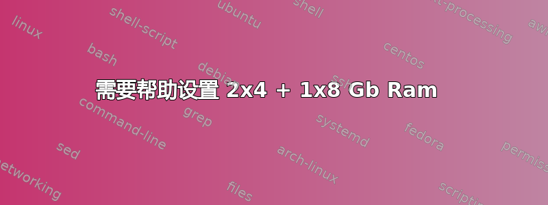 需要帮助设置 2x4 + 1x8 Gb Ram 