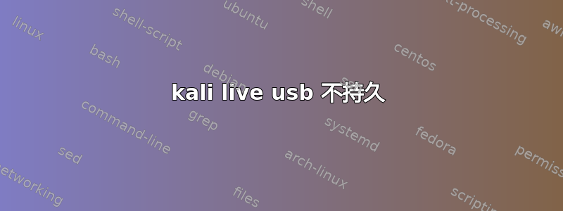 kali live usb 不持久