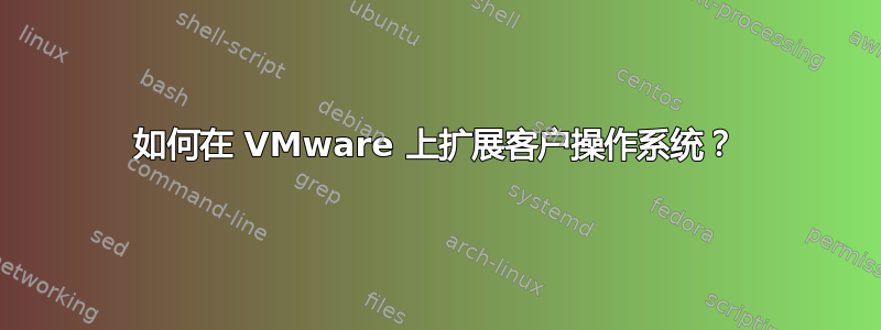 如何在 VMware 上扩展客户操作系统？