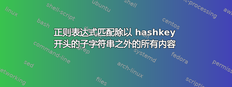 正则表达式匹配除以 hashkey 开头的子字符串之外的所有内容