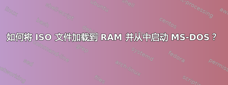 如何将 ISO 文件加载到 RAM 并从中启动 MS-DOS？