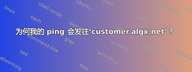 为何我的 ping 会发往‘customer.algx.net’？