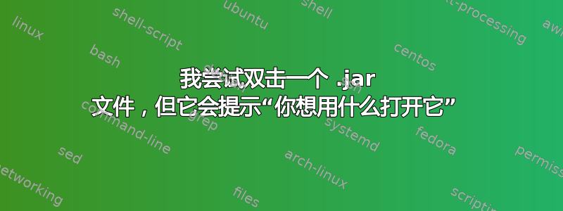 我尝试双击一个 .jar 文件，但它会提示“你想用什么打开它” 