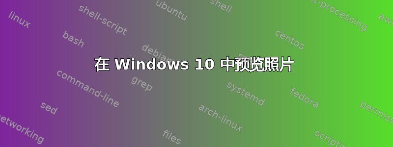 在 Windows 10 中预览照片