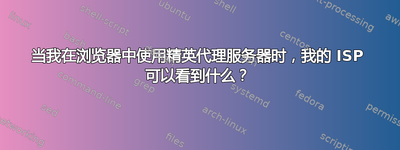 当我在浏览器中使用精英代理服务器时，我的 ISP 可以看到什么？