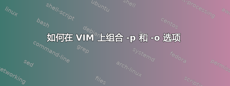 如何在 VIM 上组合 -p 和 -o 选项