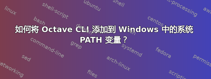 如何将 Octave CLI 添加到 Windows 中的系统 PATH 变量？