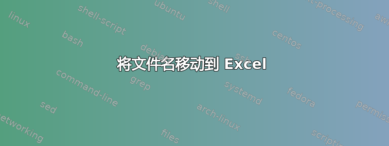 将文件名移动到 Excel