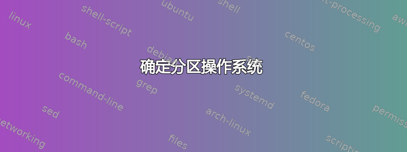 确定分区操作系统