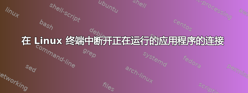 在 Linux 终端中断开正在运行的应用程序的连接