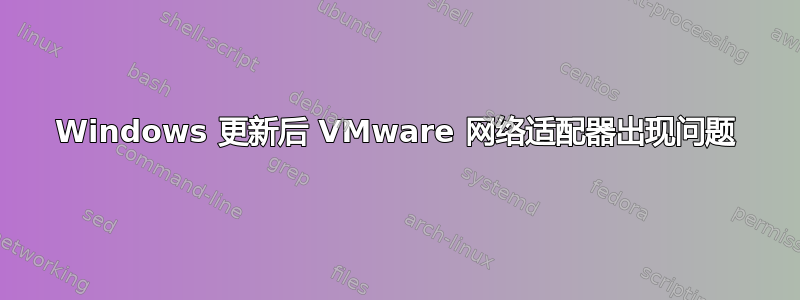 Windows 更新后 VMware 网络适配器出现问题