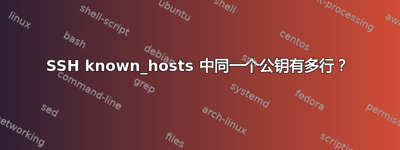 SSH known_hosts 中同一个公钥有多行？