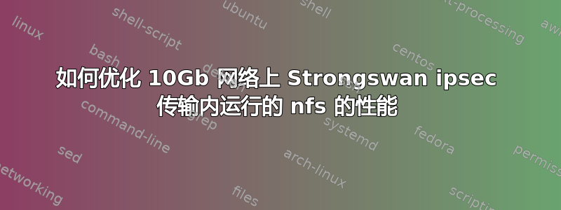 如何优化 10Gb 网络上 Strongswan ipsec 传输内运行的 nfs 的性能