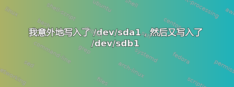 我意外地写入了 /dev/sda1，然后又写入了 /dev/sdb1