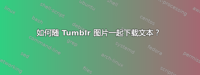 如何随 Tumblr 图片一起下载文本？