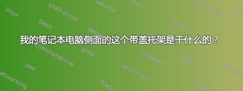 我的笔记本电脑侧面的这个带盖托架是干什么的？