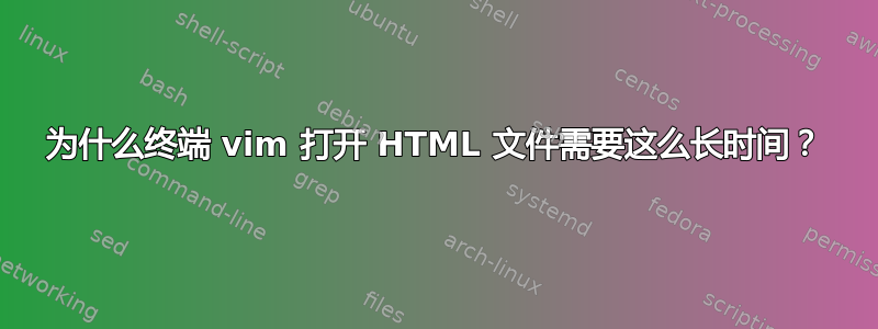 为什么终端 vim 打开 HTML 文件需要这么长时间？