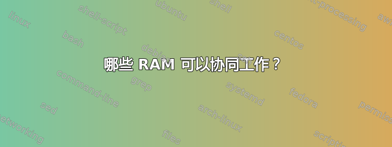 哪些 RAM 可以协同工作？