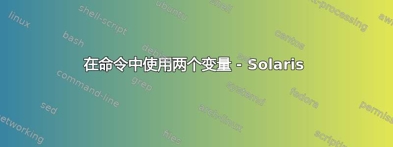 在命令中使用两个变量 - Solaris