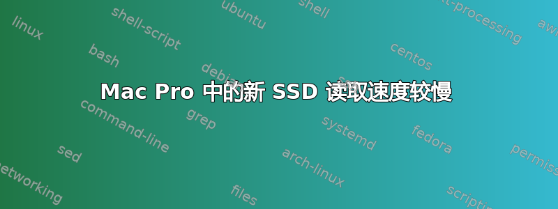 Mac Pro 中的新 SSD 读取速度较慢