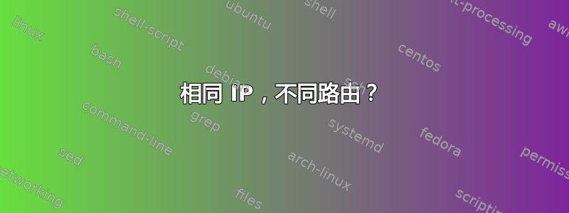 相同 IP，不同路由？