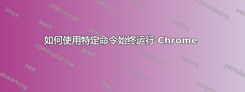 如何使用特定命令始终运行 Chrome