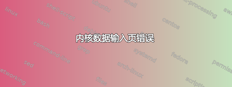 内核数据输入页错误