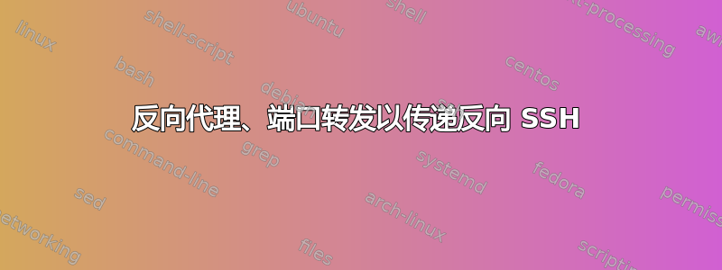 反向代理、端口转发以传递反向 SSH