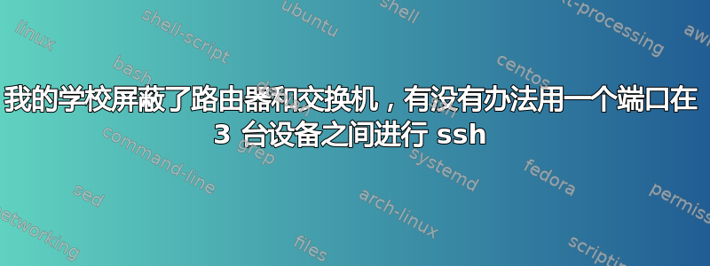 我的学校屏蔽了路由器和交换机，有没有办法用一个端口在 3 台设备之间进行 ssh