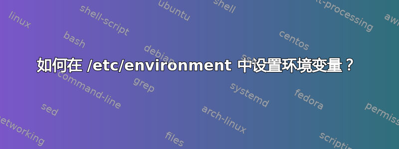 如何在 /etc/environment 中设置环境变量？