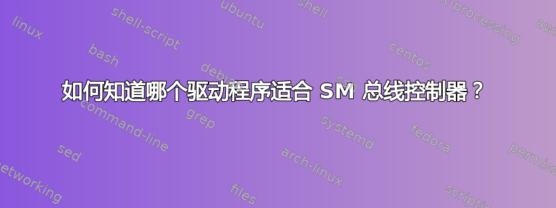 如何知道哪个驱动程序适合 SM 总线控制器？