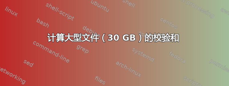 计算大型文件（30 GB）的校验和