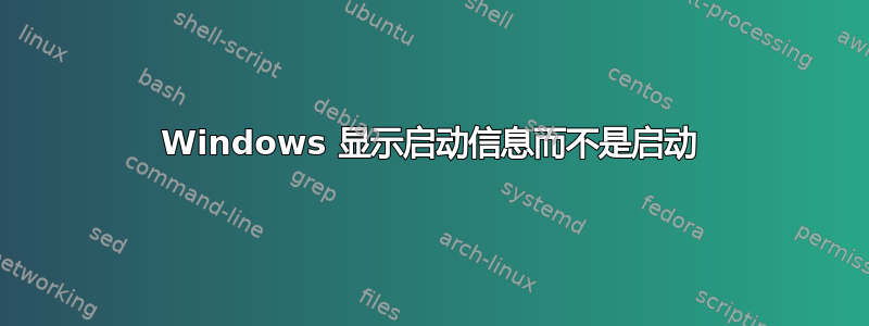 Windows 显示启动信息而不是启动