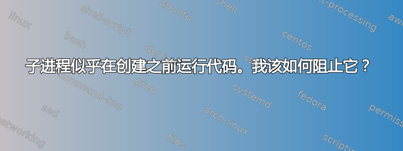 子进程似乎在创建之前运行代码。我该如何阻止它？