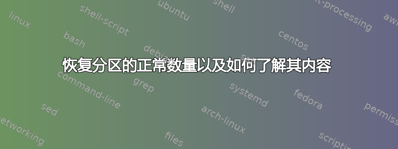 恢复分区的正常数量以及如何了解其内容