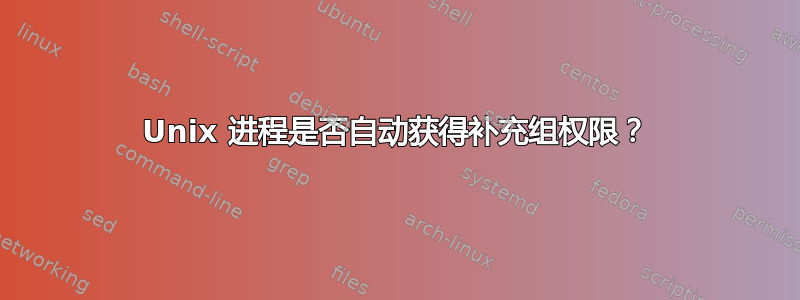 Unix 进程是否自动获得补充组权限？