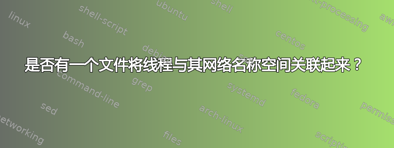 是否有一个文件将线程与其网络名称空间关联起来？