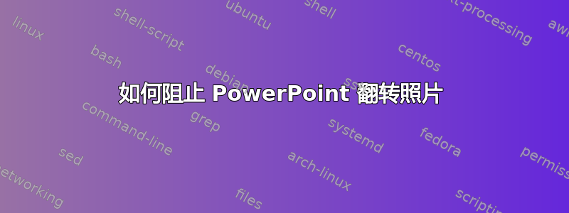 如何阻止 PowerPoint 翻转照片