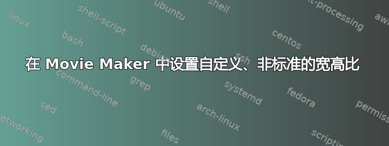 在 Movie Maker 中设置自定义、非标准的宽高比