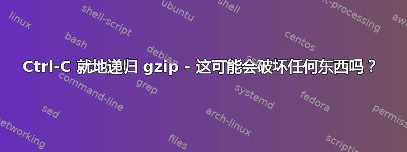 Ctrl-C 就地递归 gzip - 这可能会破坏任何东西吗？