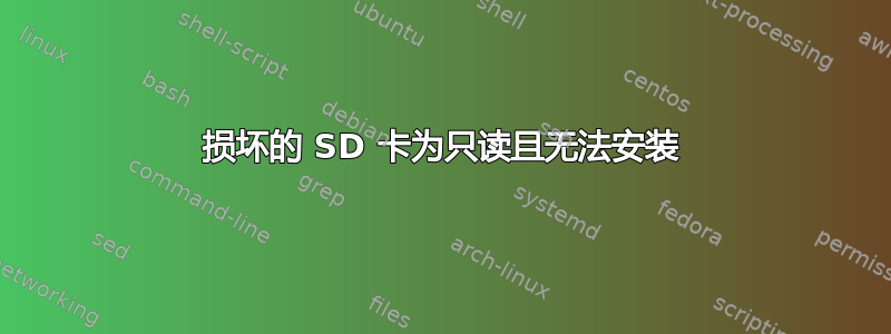 损坏的 SD 卡为只读且无法安装